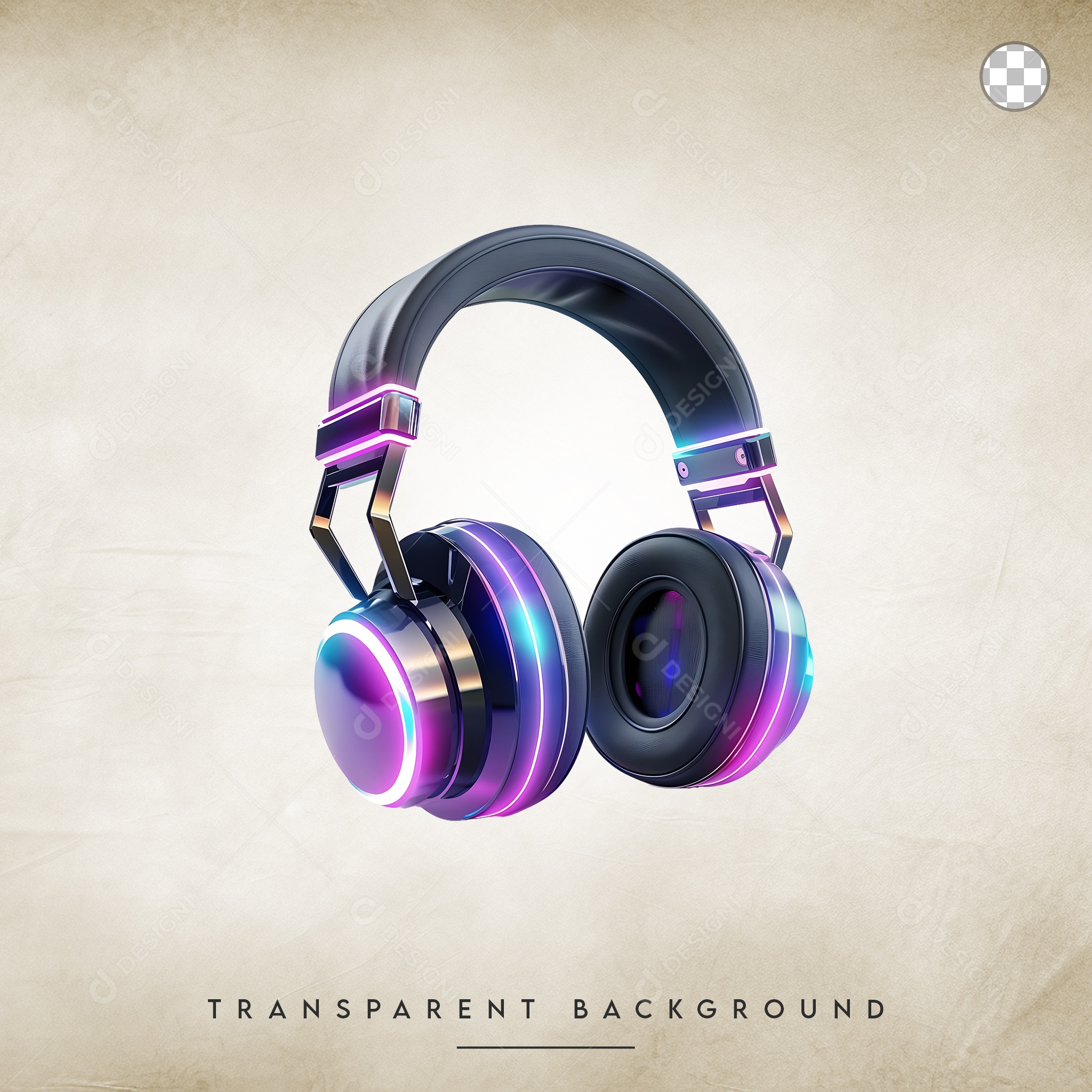 Elemento 3D Fone Para Composição PSD