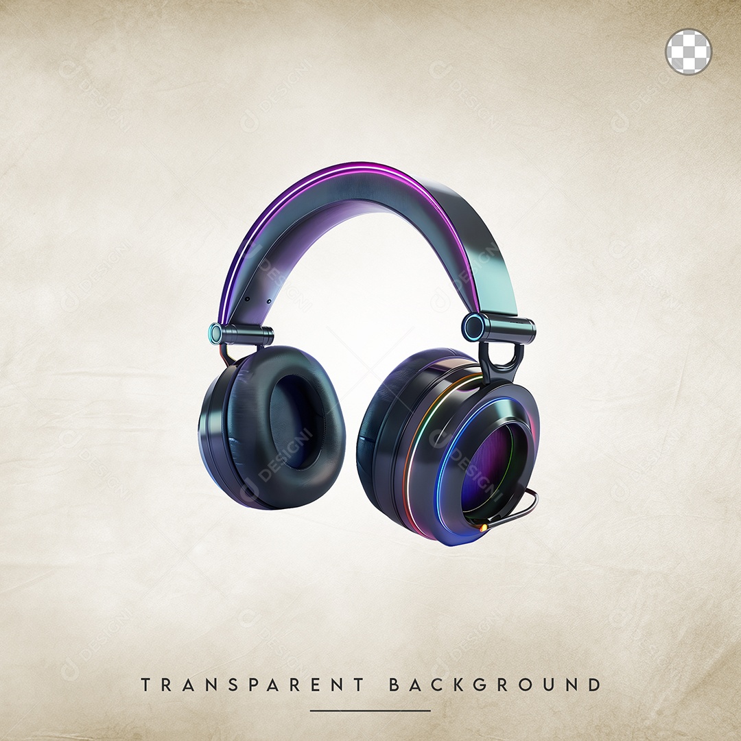 Elemento 3D Fone Para Composição PSD