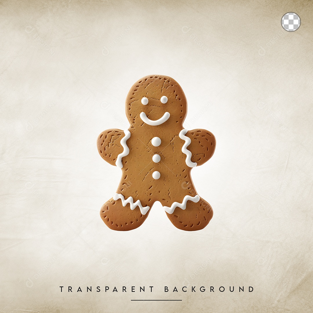 Elemento 3D Gingerbread Para Composição PSD