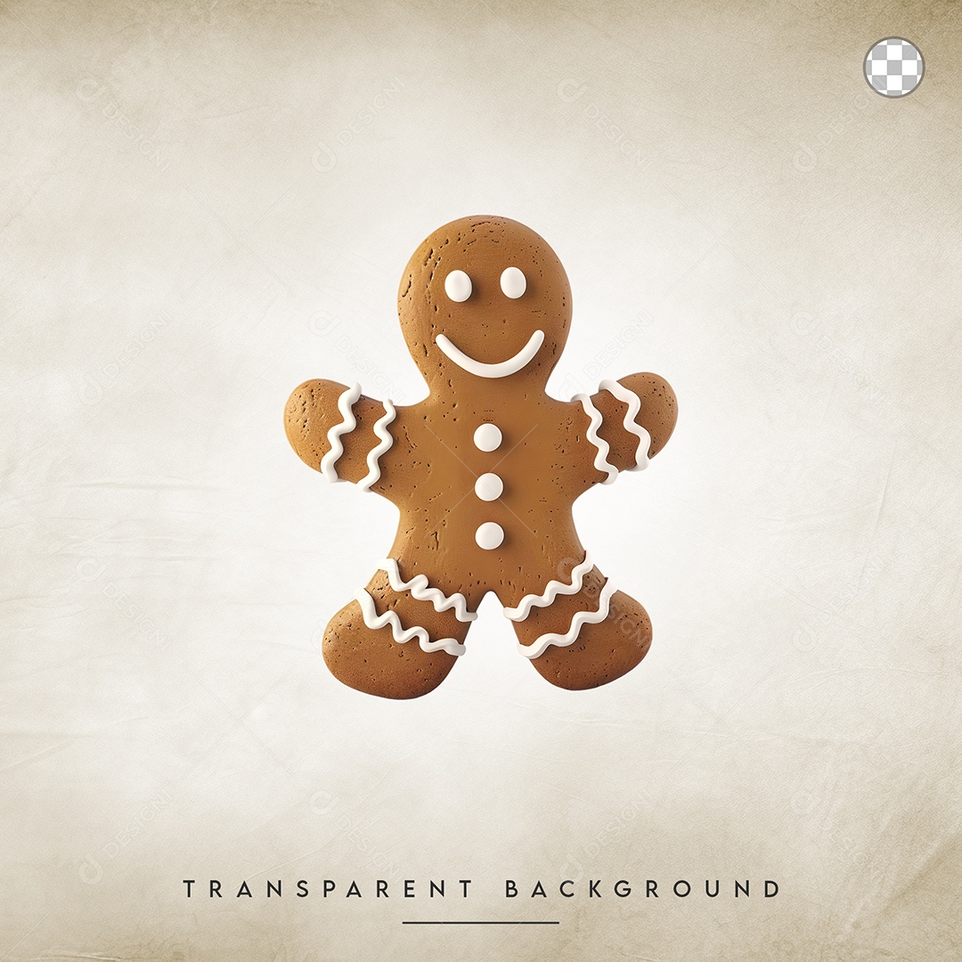 Elemento 3D Gingerbread Para Composição PSD