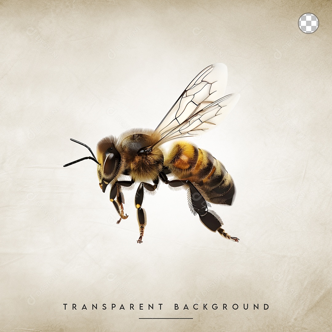 Elemento 3D abelha melífera Para Composição PSD