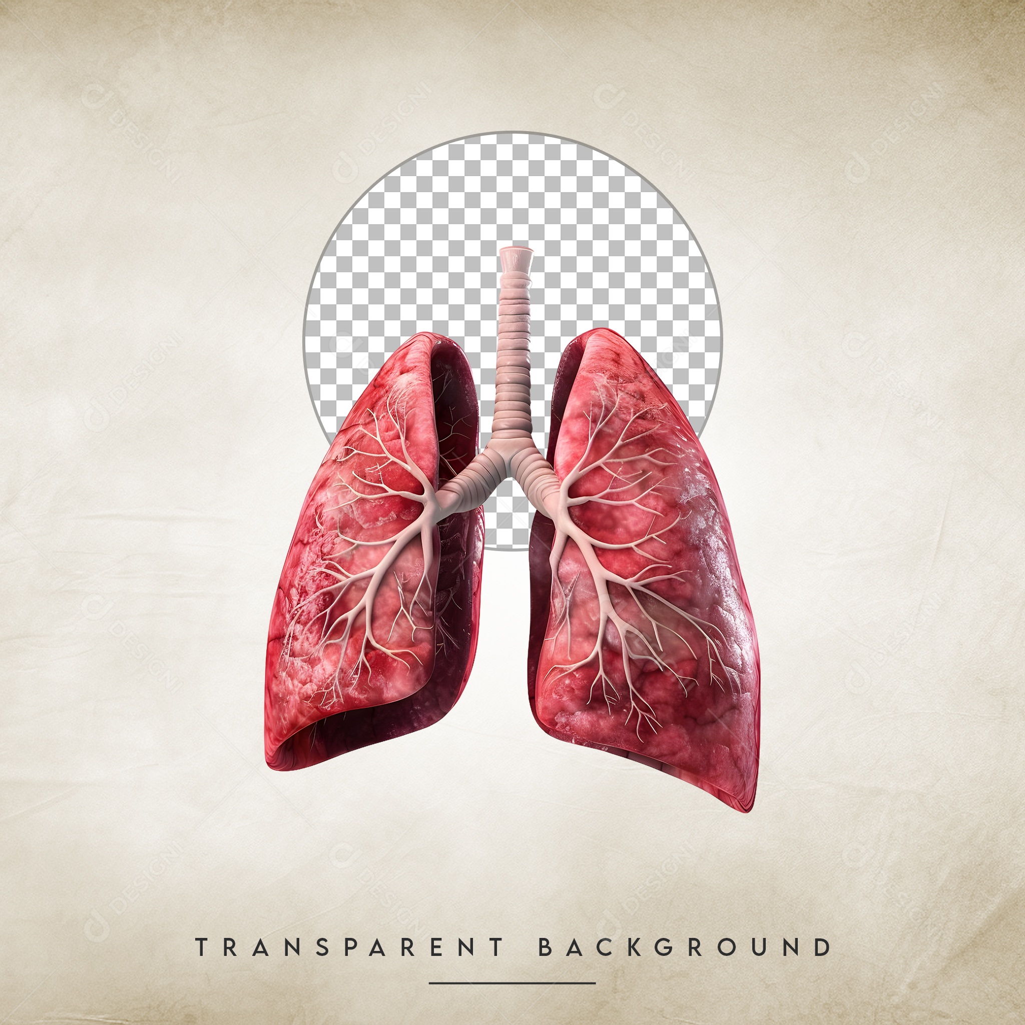 Elemento 3D Pulmões Para Composição PSD