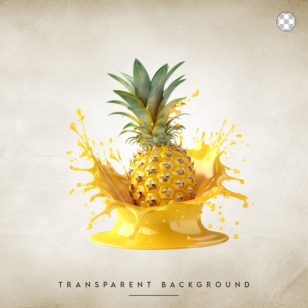 Elemento 3D Abacaxi Para Composição PSD