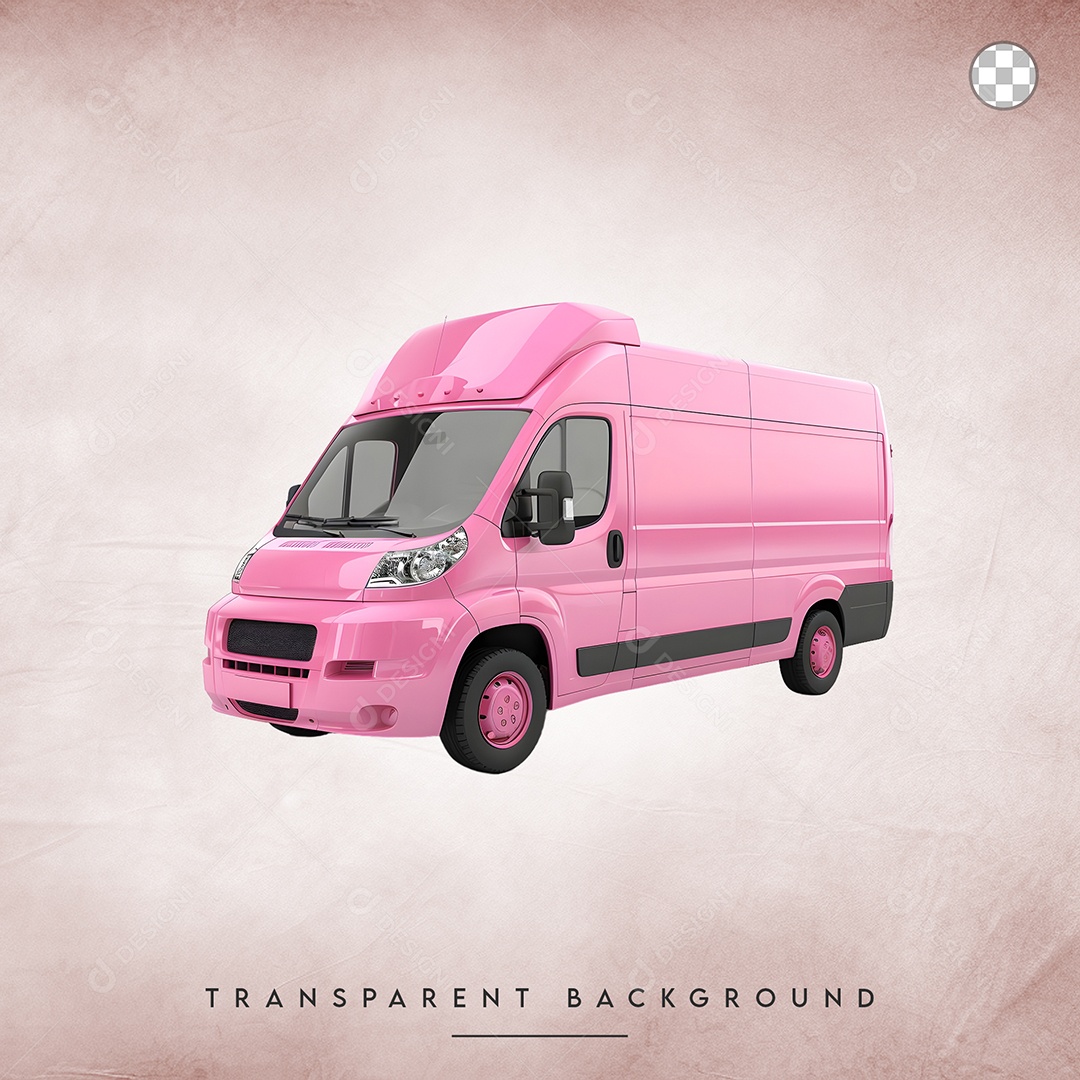Elemento 3D Van Para Composição PSD
