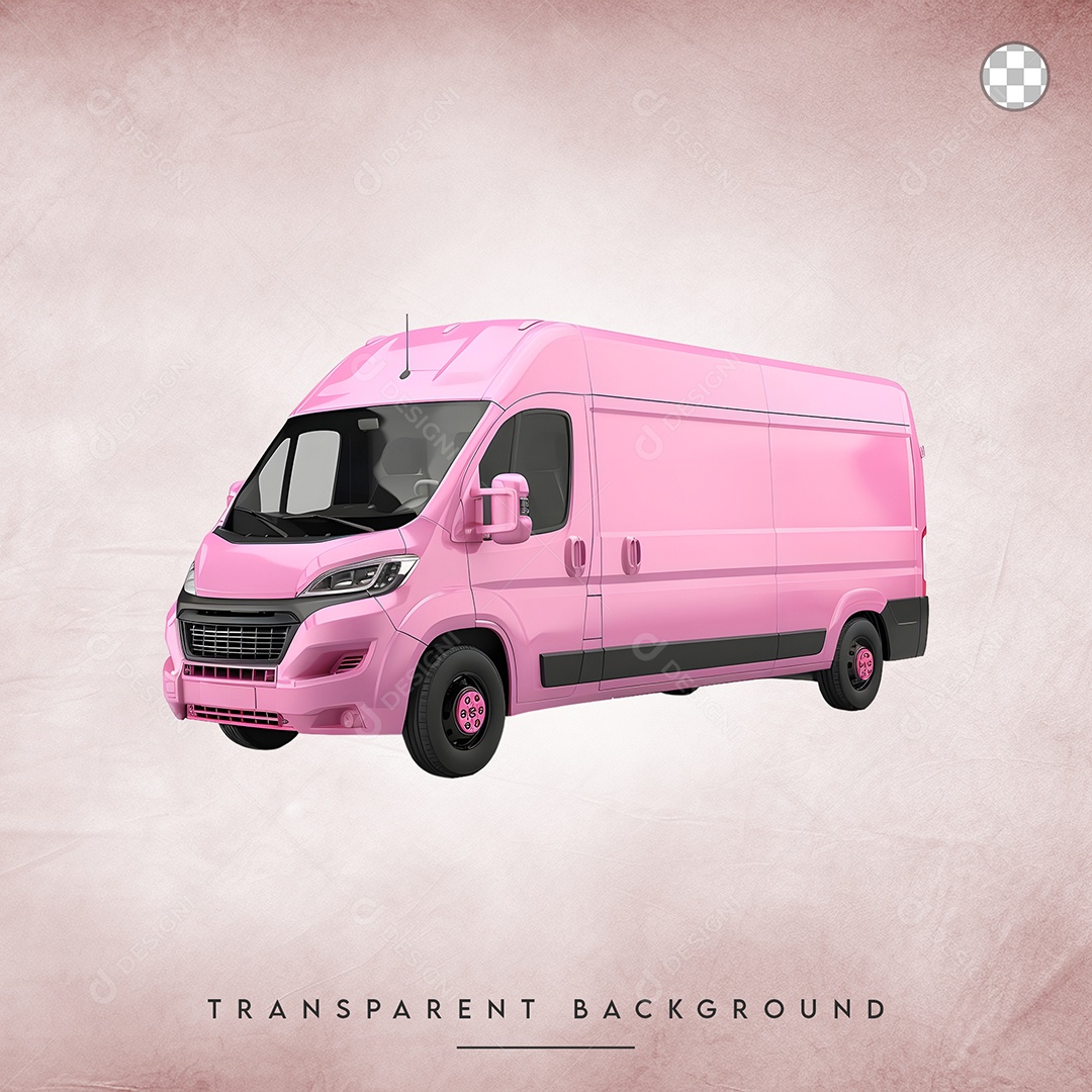 Elemento 3D Van Para Composição PSD