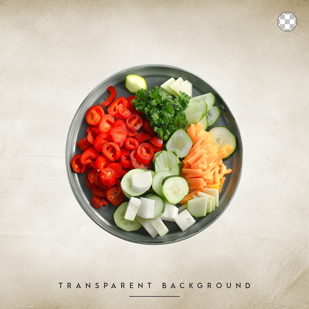 Elemento 3D Salada Para Composição PSD