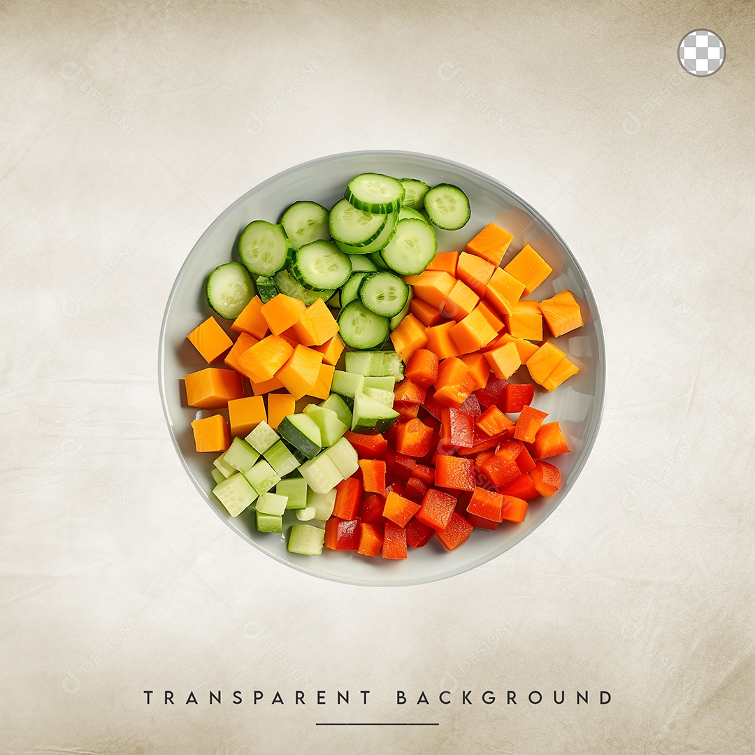 Elemento 3D Salada Para Composição PSD