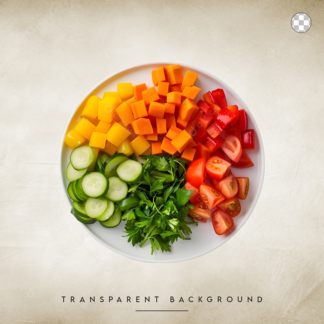 Elemento 3D Salada Para Composição PSD