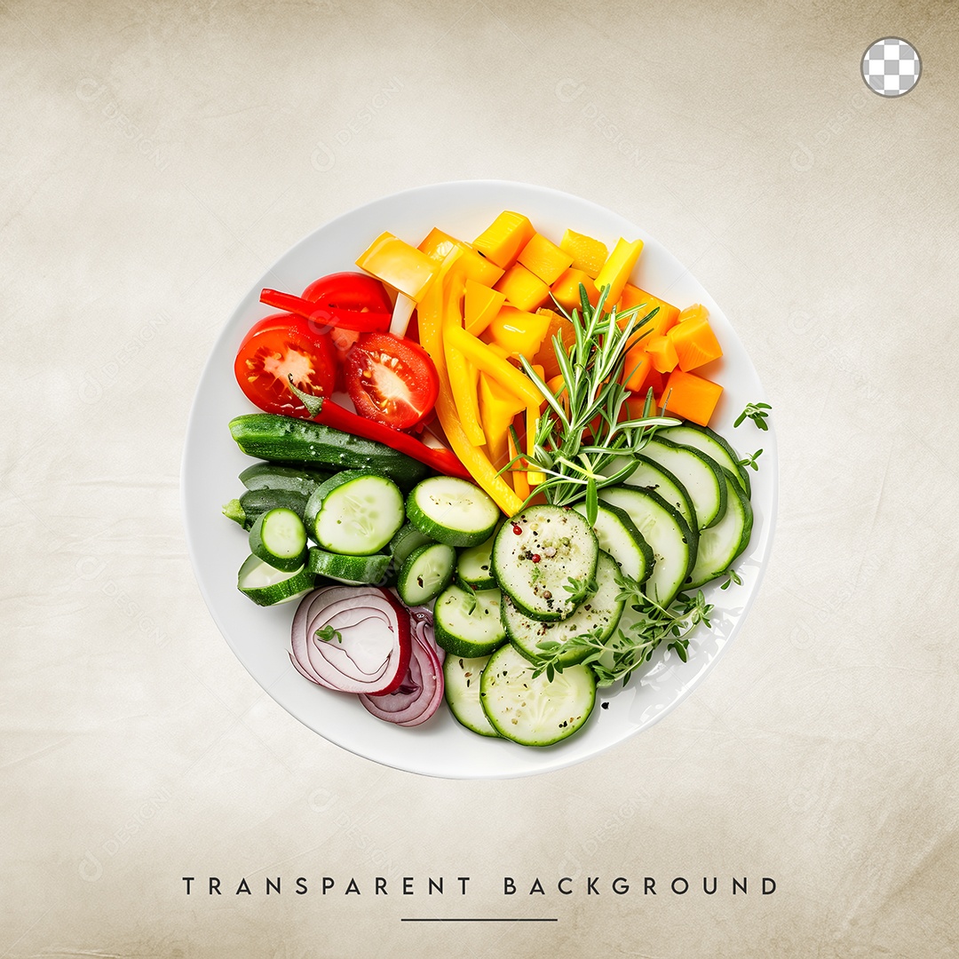 Elemento 3D Salada Para Composição PSD