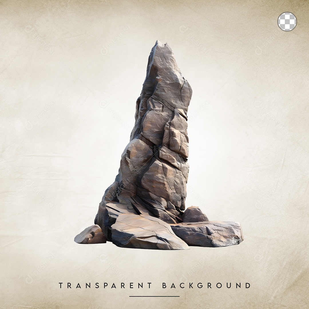 Elemento 3D Pedra Para Composição PSD