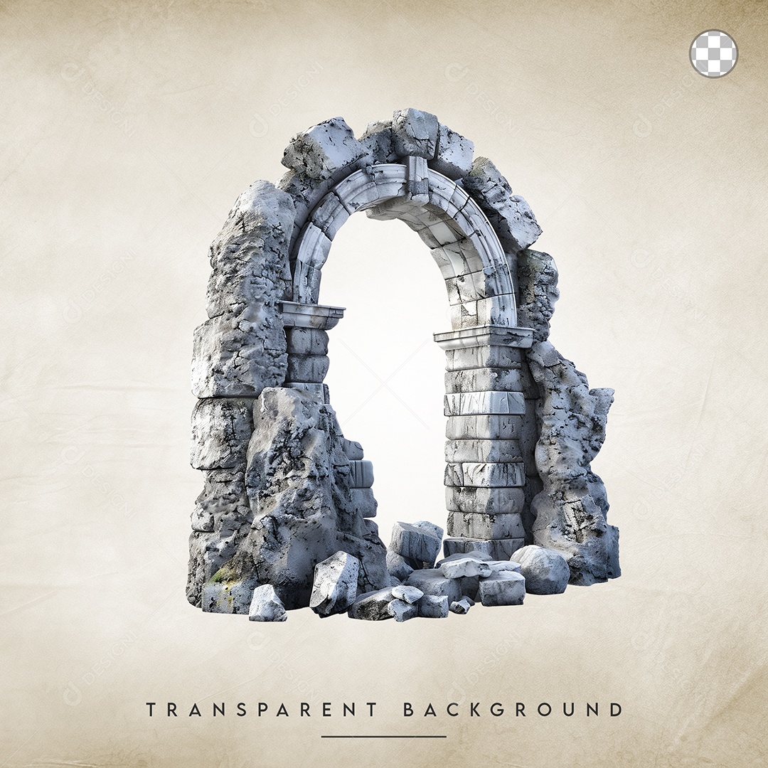 Elemento 3D Ruínas Para Composição PSD