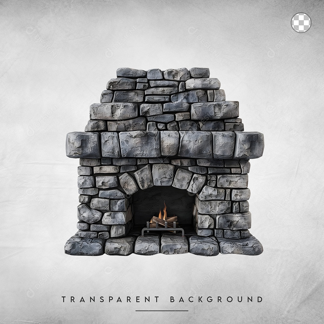 Elemento 3D Lareira Para Composição PSD