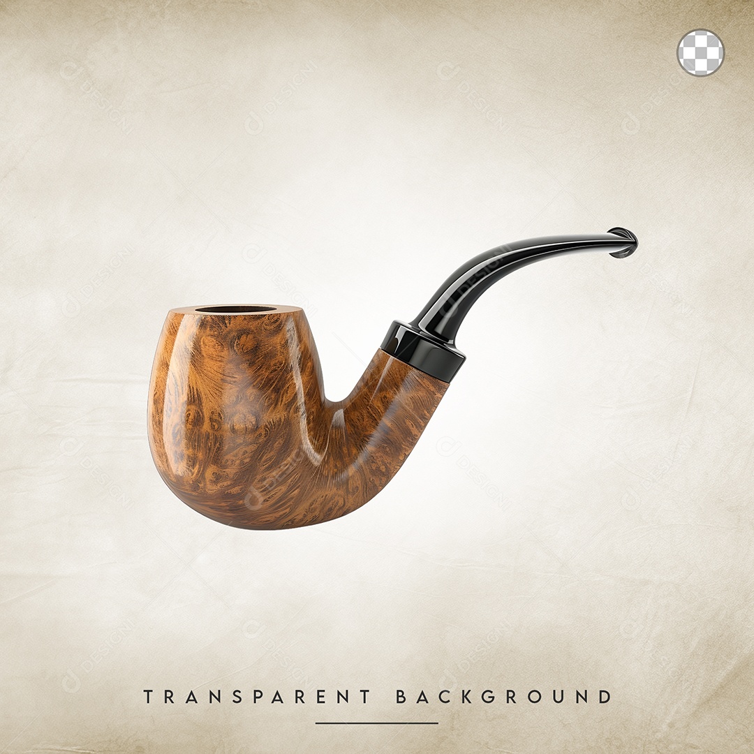 Elemento 3D Cachimbo Clássico Para Composição PSD