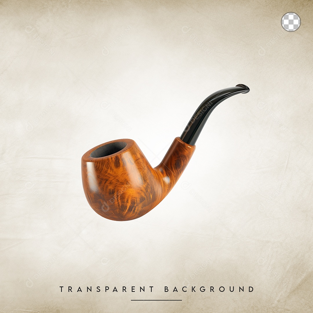 Elemento 3D Cachimbo Clássico Para Composição PSD