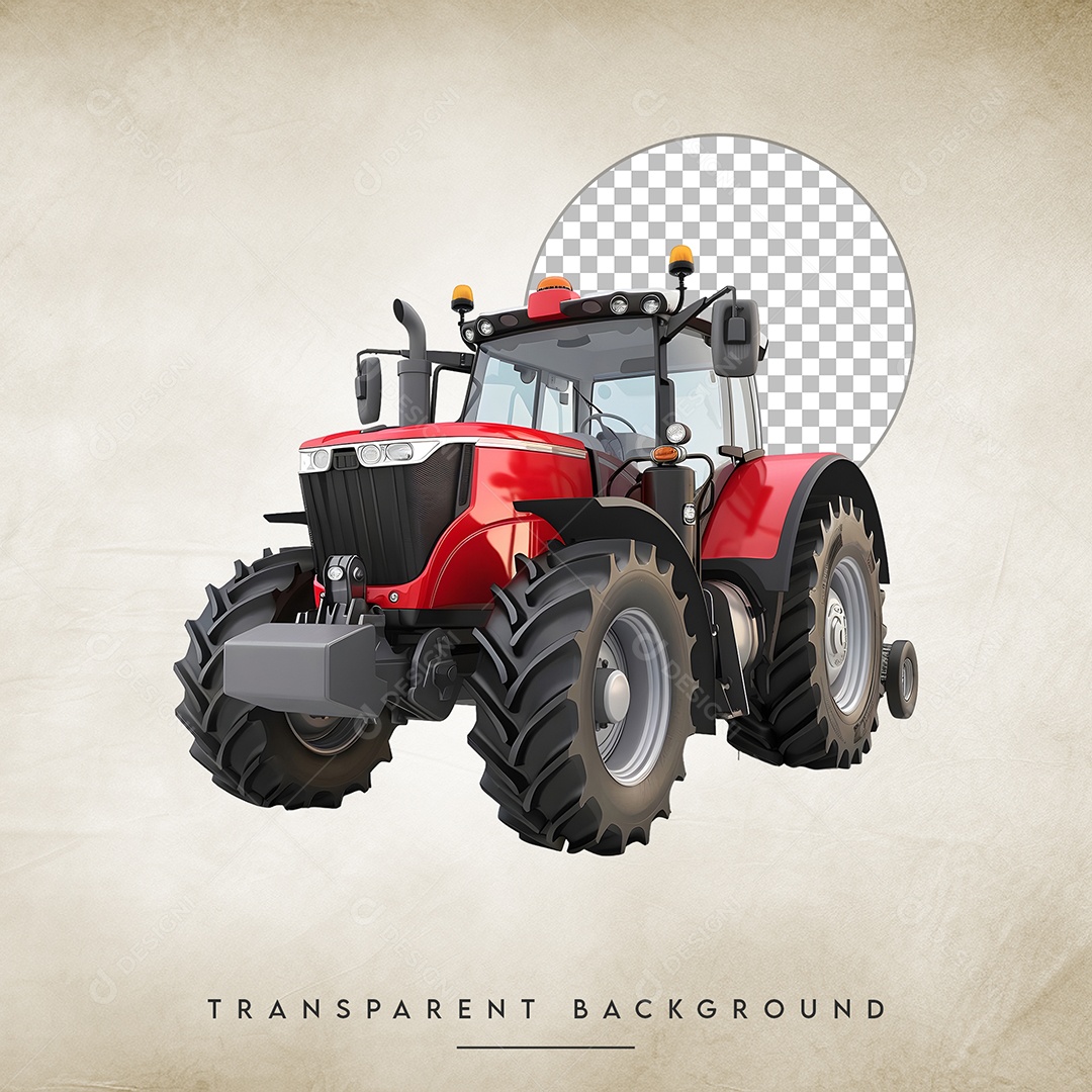 Elemento 3D Trator Para Composição PSD
