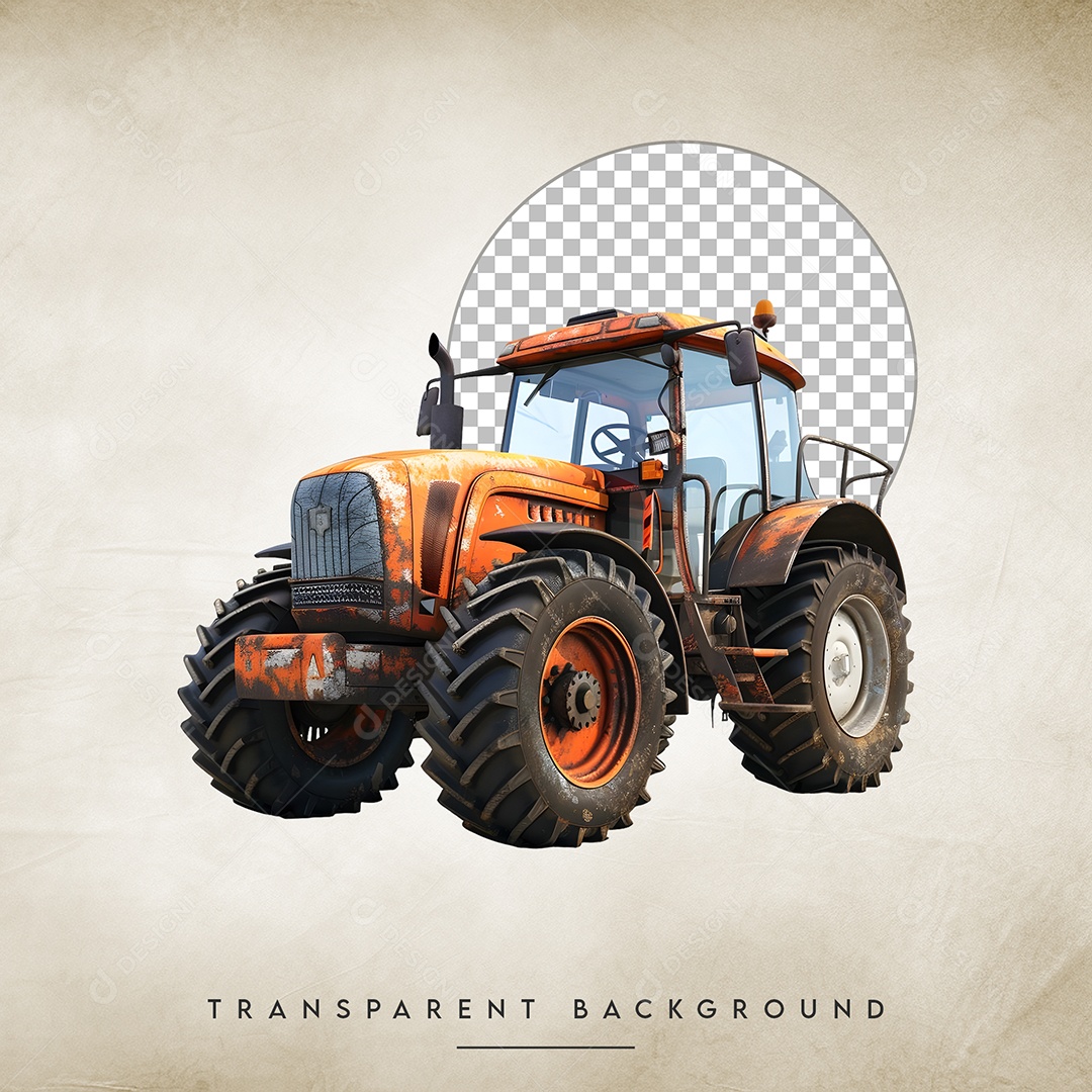 Elemento 3D Trator Para Composição PSD