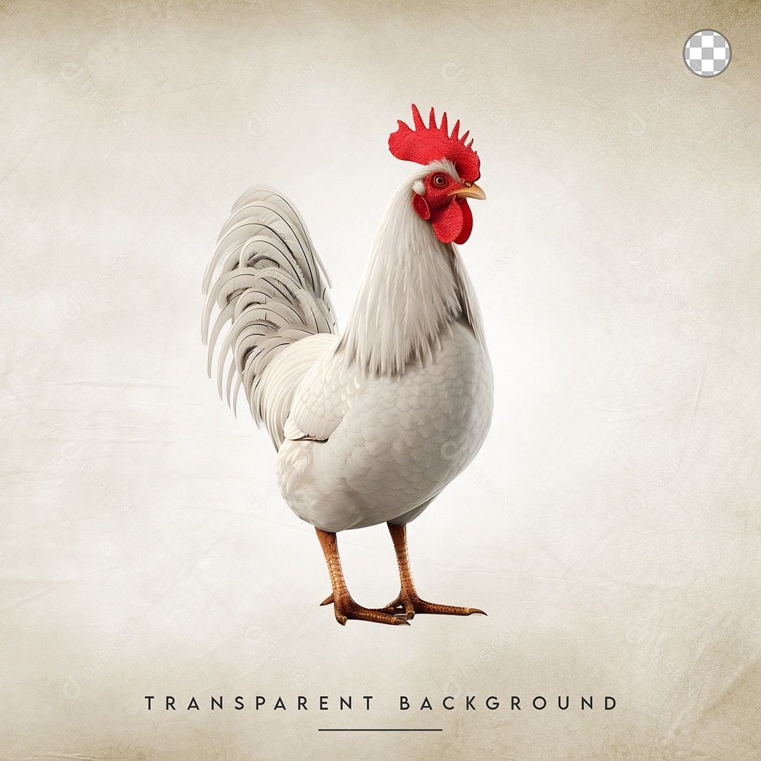 Elemento 3D Galo Para Composição PSD