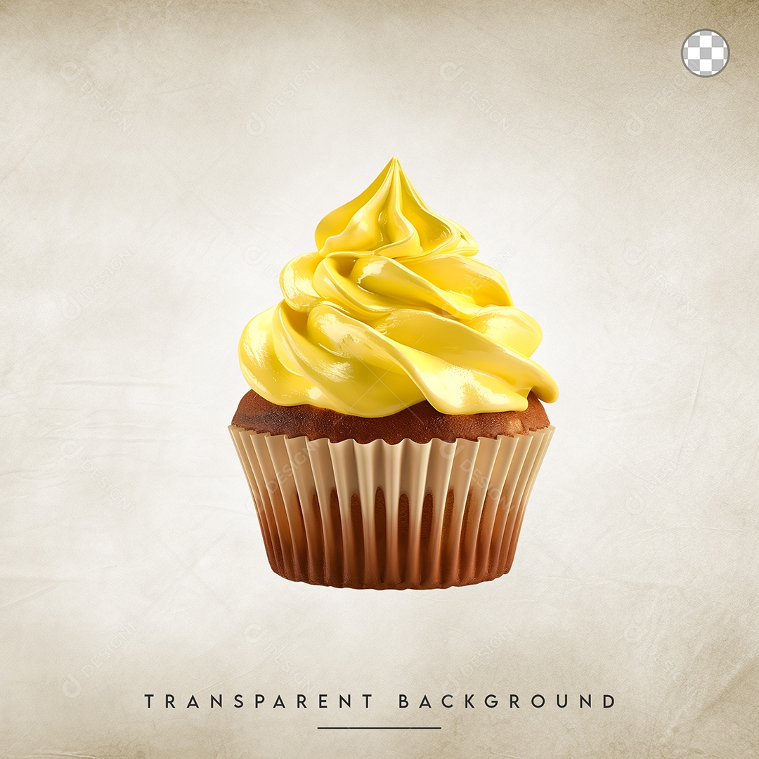 Elemento 3D Cupcake Para Composição PSD