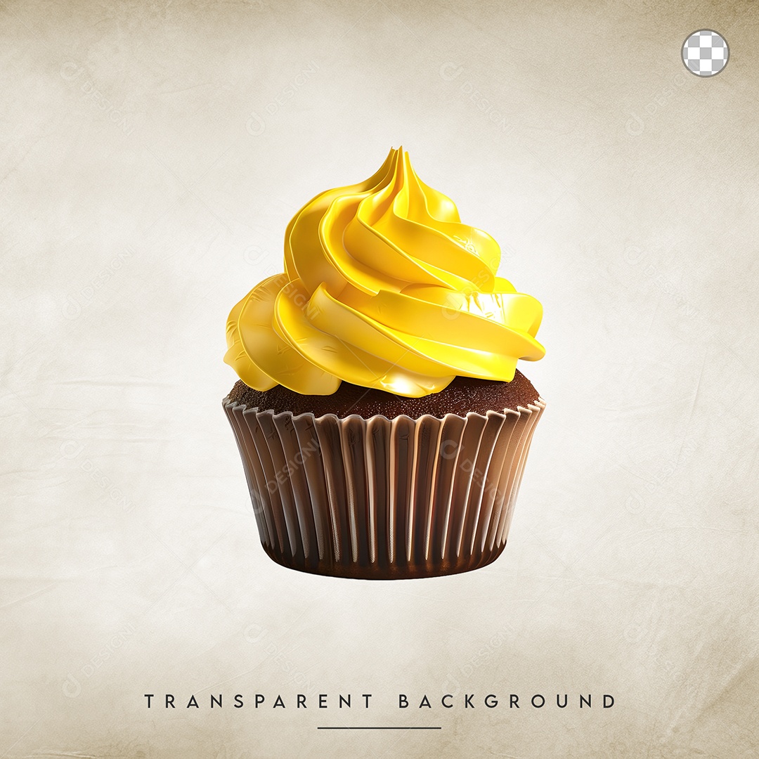 Elemento 3D Cupcake Para Composição PSD