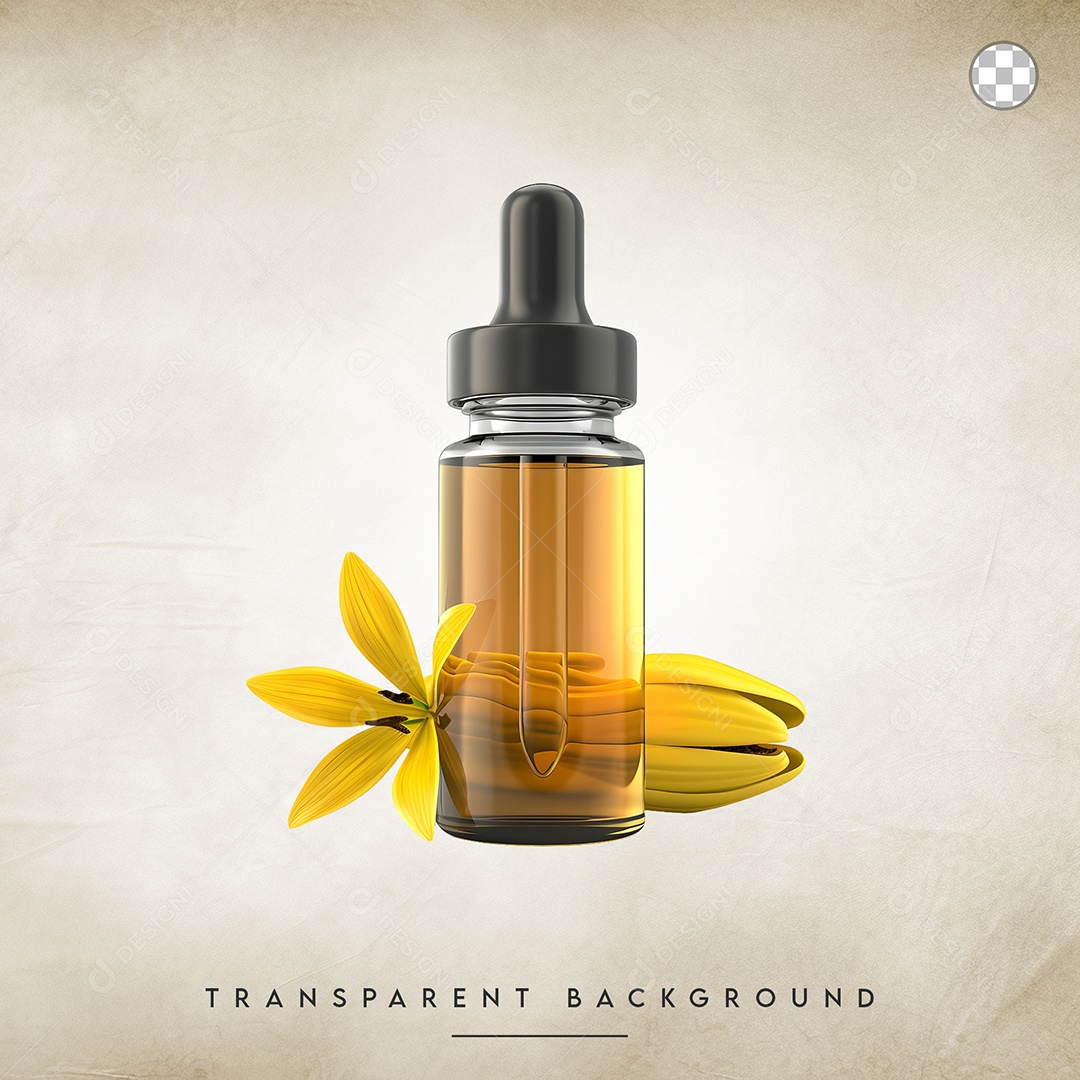 Elemento 3D  Frasco De Óleo  Para Composição PSD