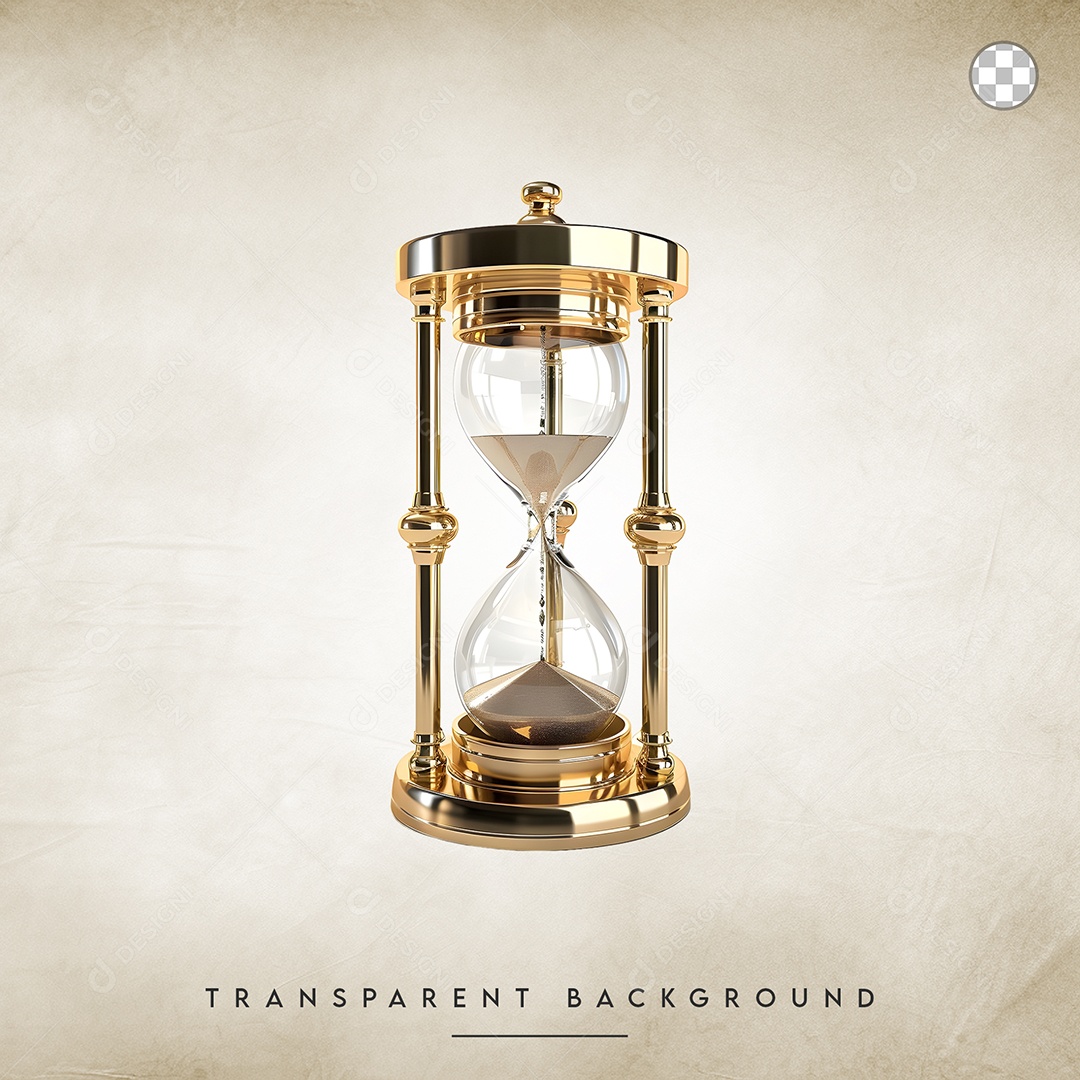 Elemento 3D Ampulheta Para Composição PSD