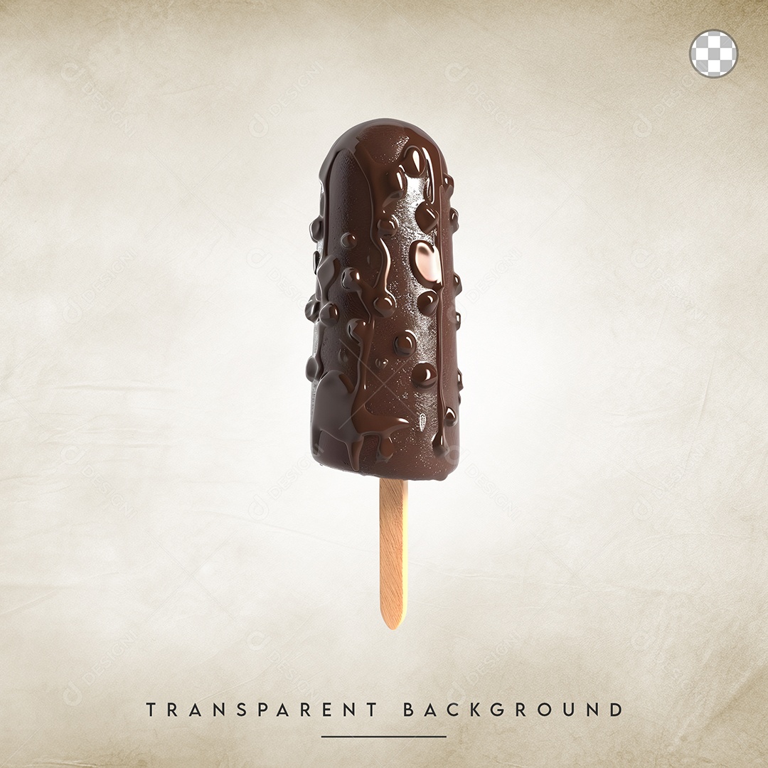 Elemento 3D Picolé Para Composição PSD