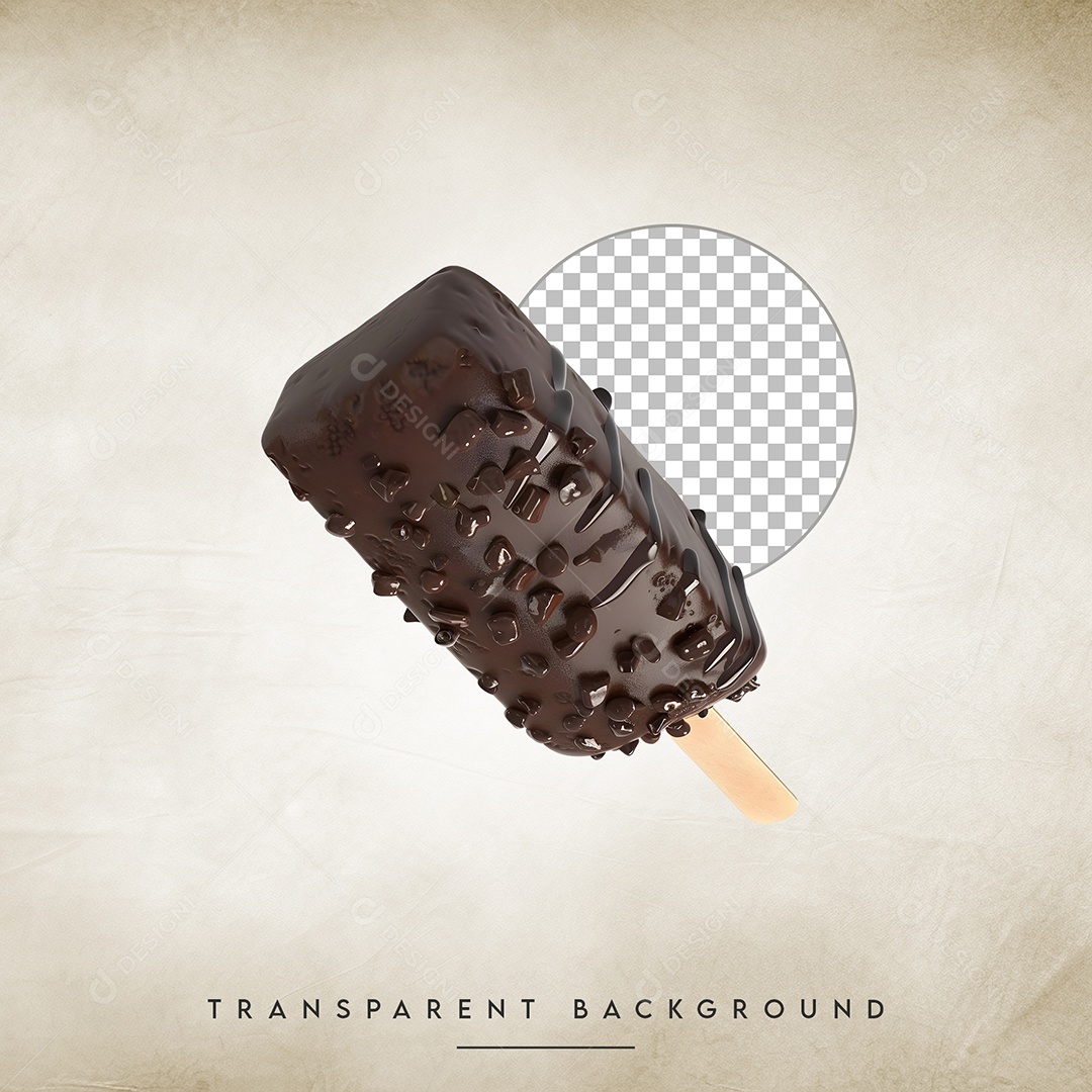 Elemento 3D Picolé Para Composição PSD