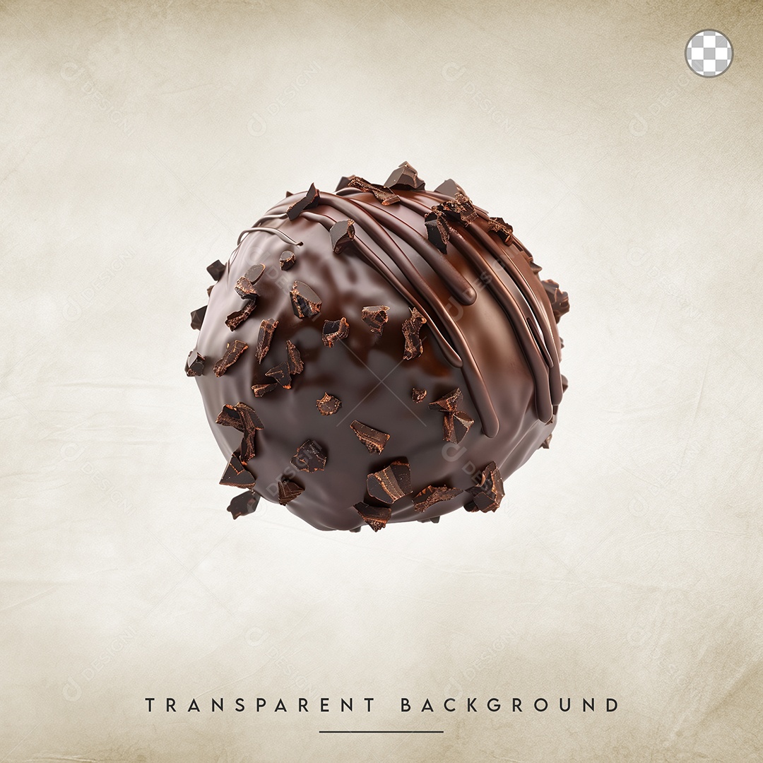 Elemento 3D Trufa Para Composição PSD