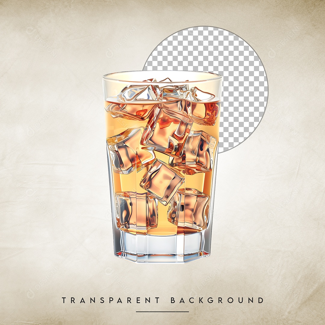 Elemento 3D whisky Para Composição PSD