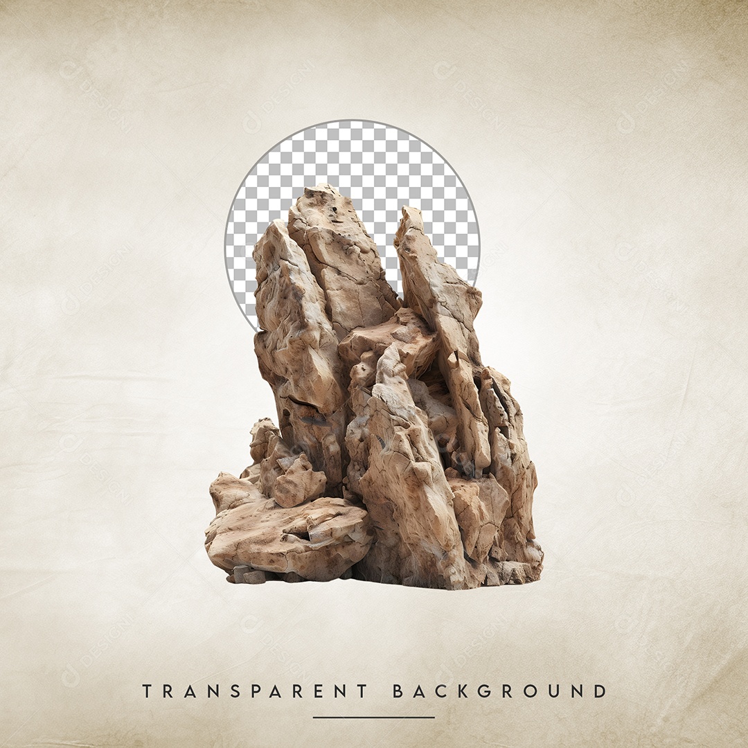 Elemento 3D Pedra Para Composição PSD