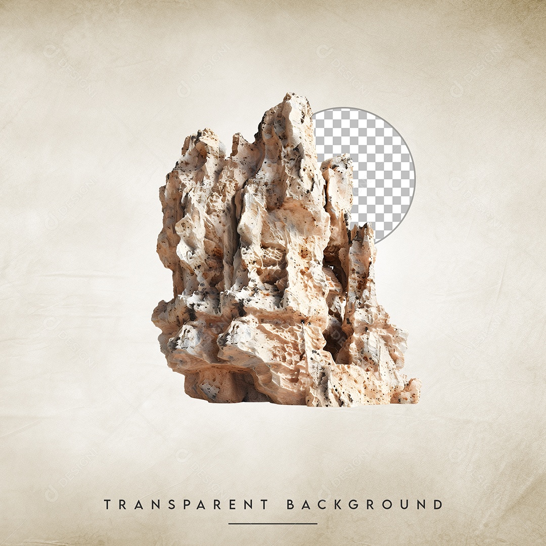 Elemento 3D Pedra Para Composição PSD