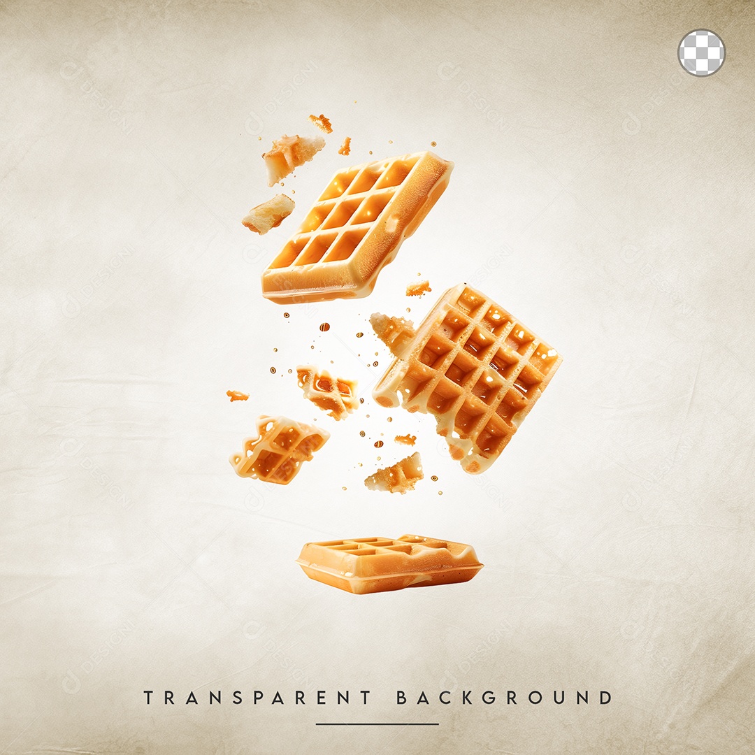 Elemento 3D Waffles Para Composição PSD