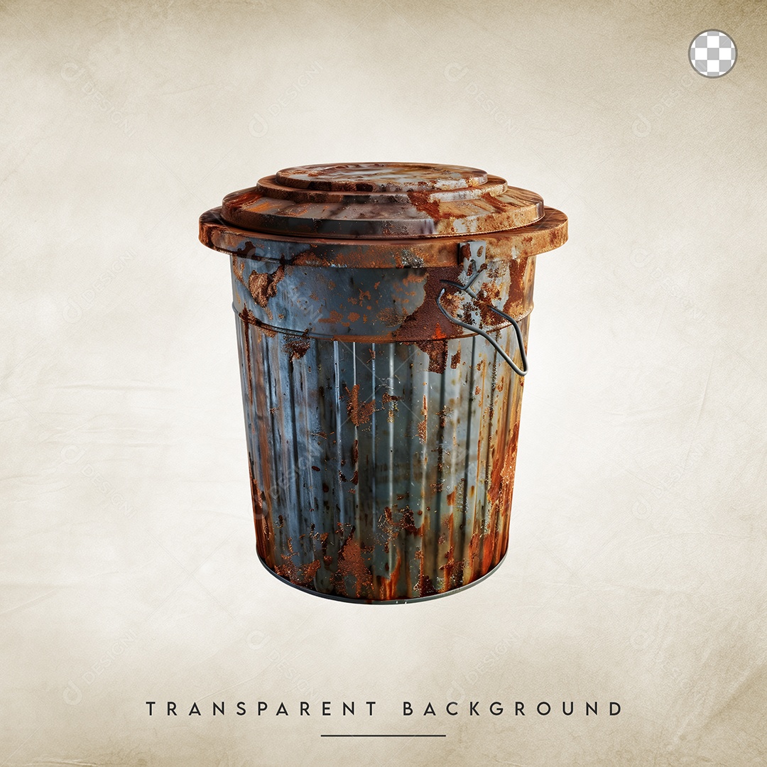 Elemento 3D Lixeira Para Composição PSD