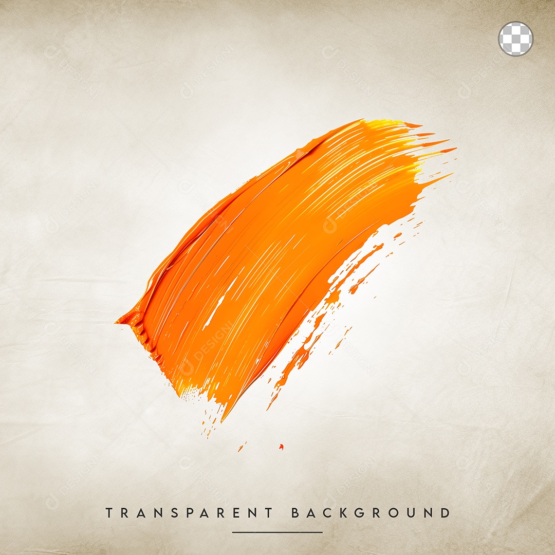 Elemento 3D Pincelada De Tinta Laranja Para Composição PSD