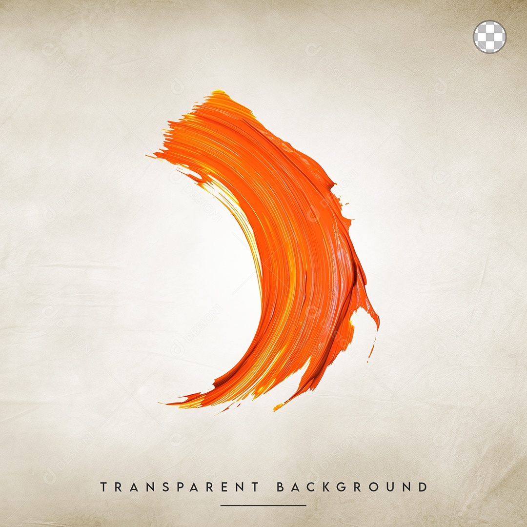 Elemento 3D Pincelada De Tinta Laranja Para Composição PSD