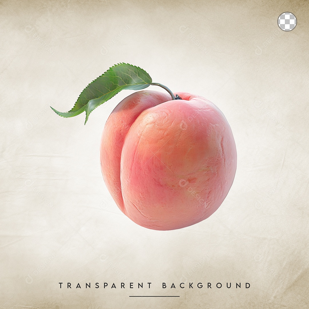 Elemento 3D Pêssego Para Composição PSD
