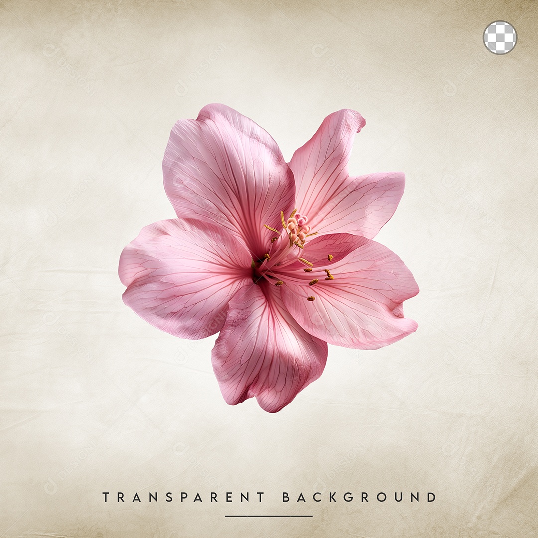 Elemento 3D Flor Rosa Para Composição PSD