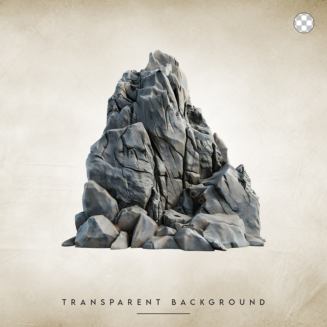 Elemento 3D Pedra Para Composição PSD