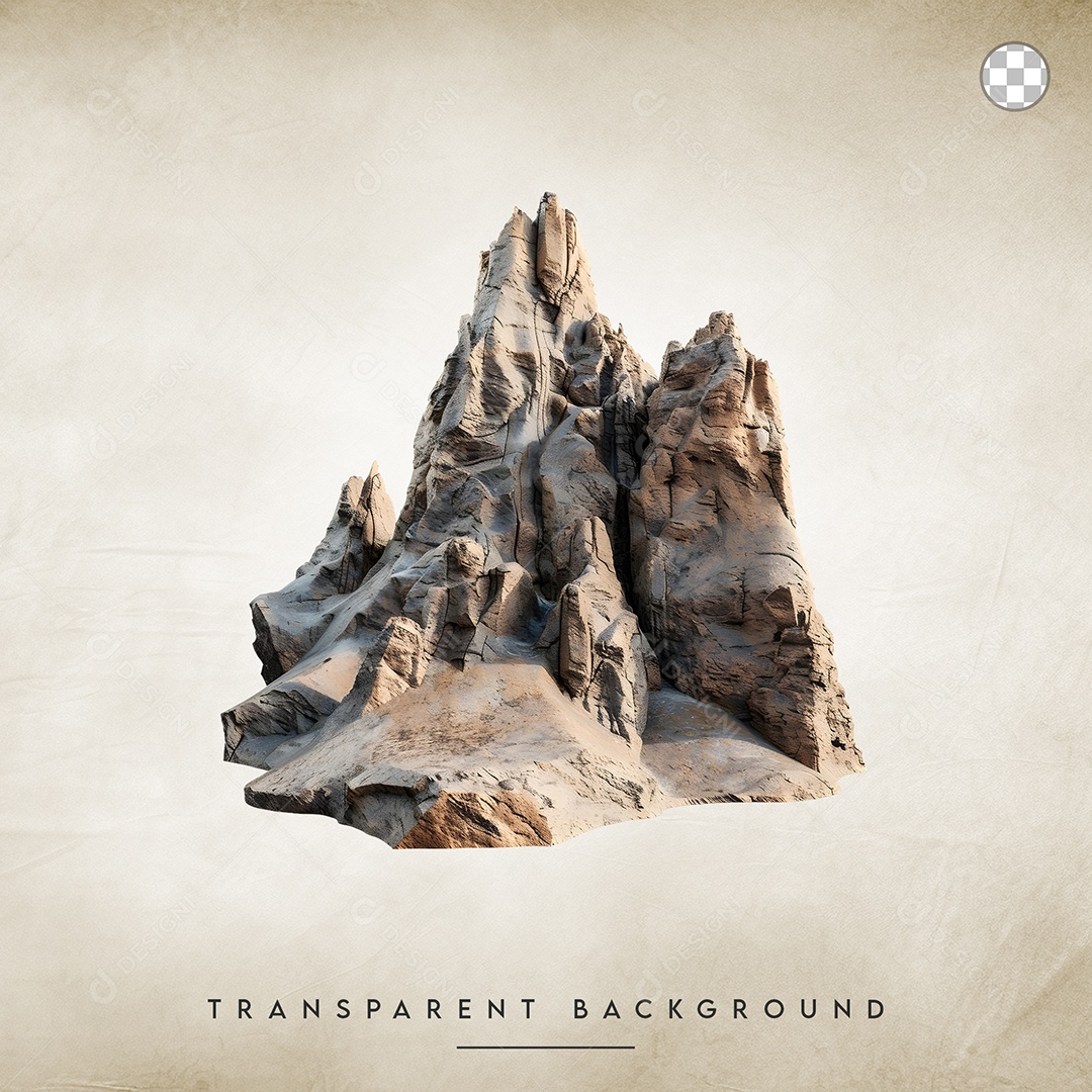 Elemento 3D Pedra Para Composição PSD