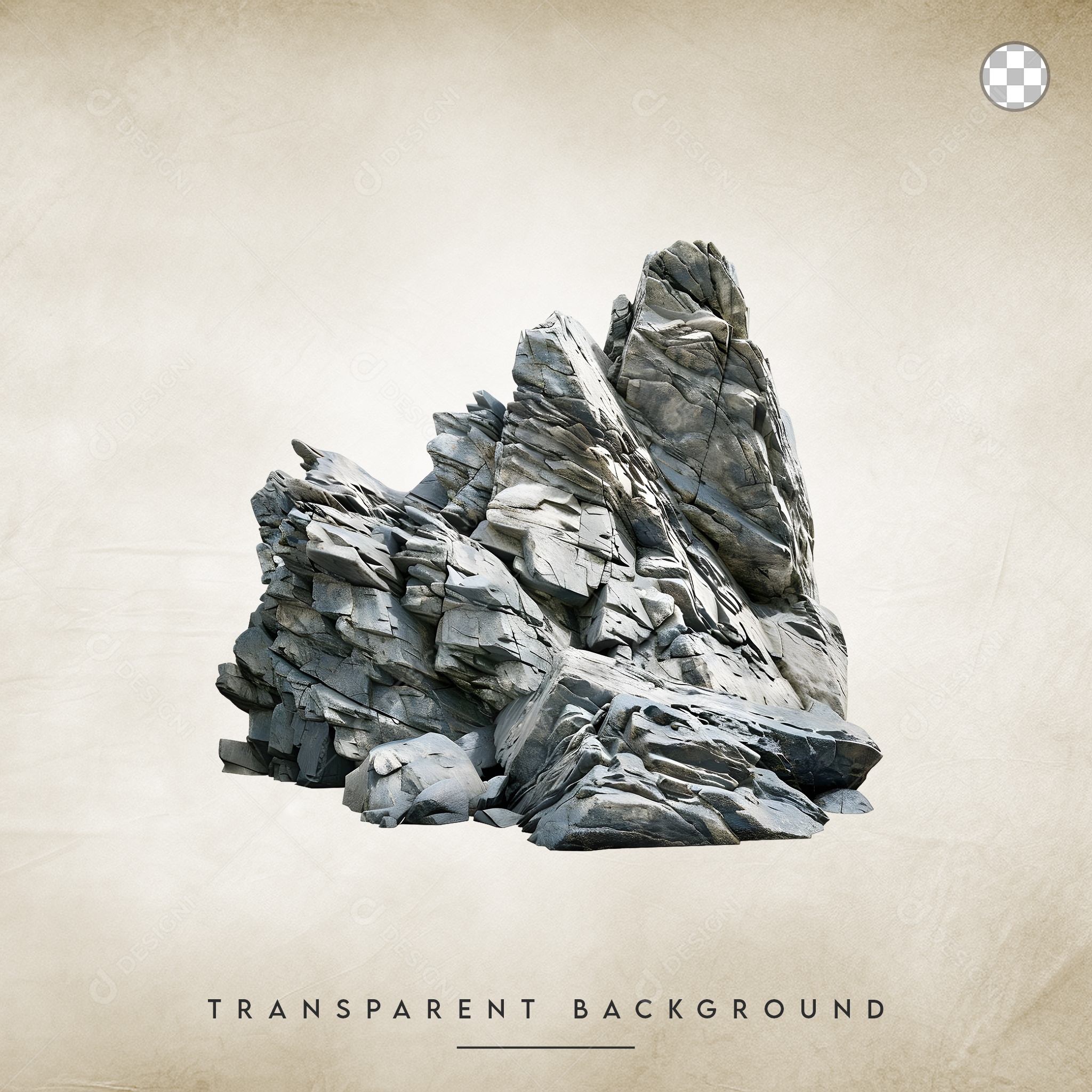 Elemento 3D Pedra Para Composição PSD