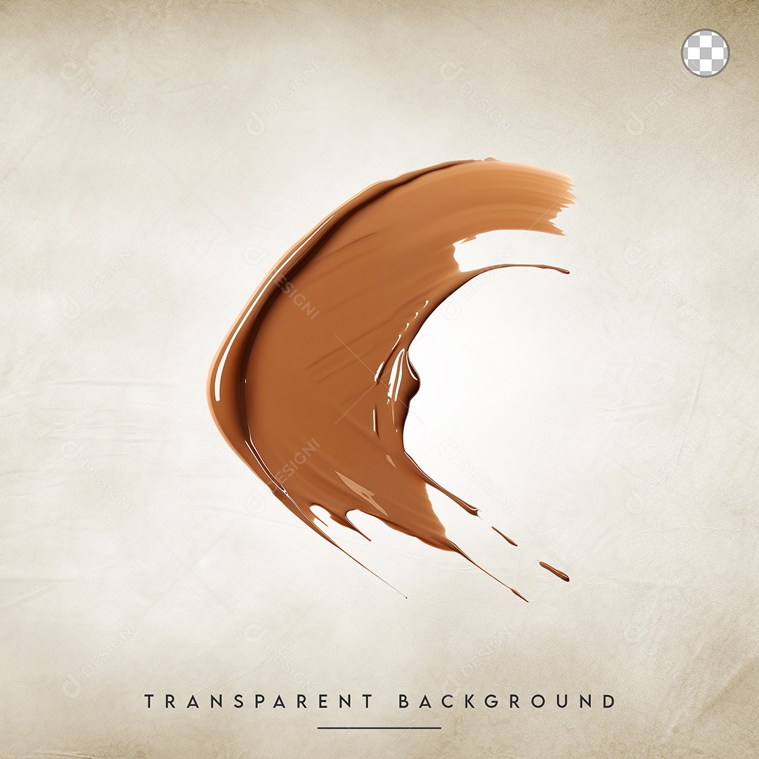 Elemento 3D Pinceladas De base Líquida Marrom Para Composição PSD