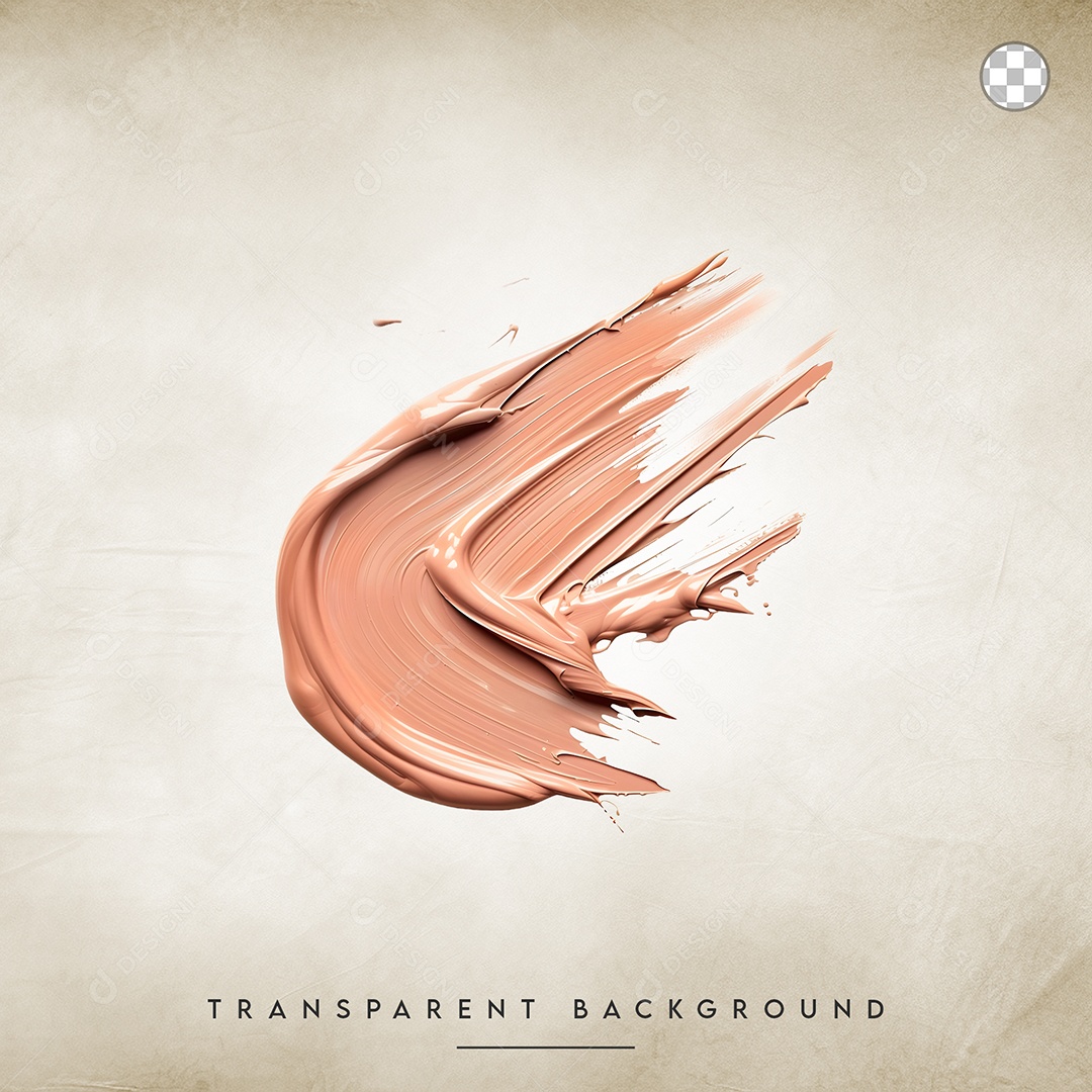 Elemento 3D Pinceladas De base Líquida Marrom Para Composição PSD