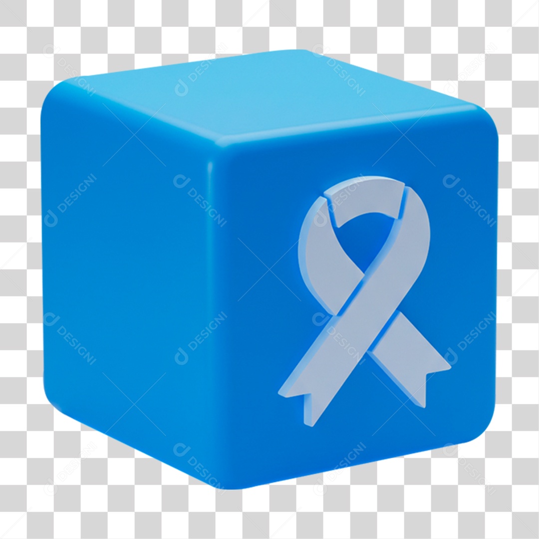 Ícone 3D Laço Azul PNG Transparente