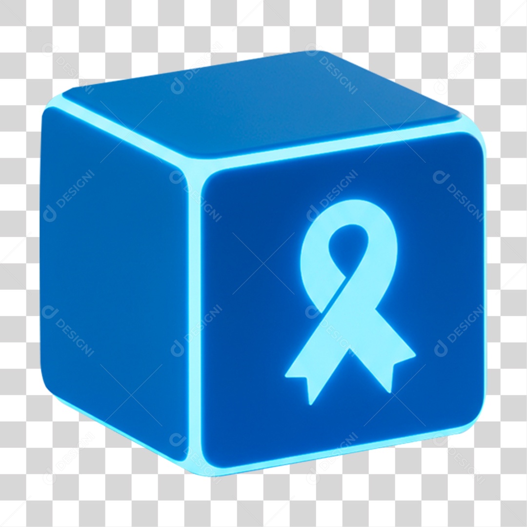 Ícone 3D Laço Azul PNG Transparente