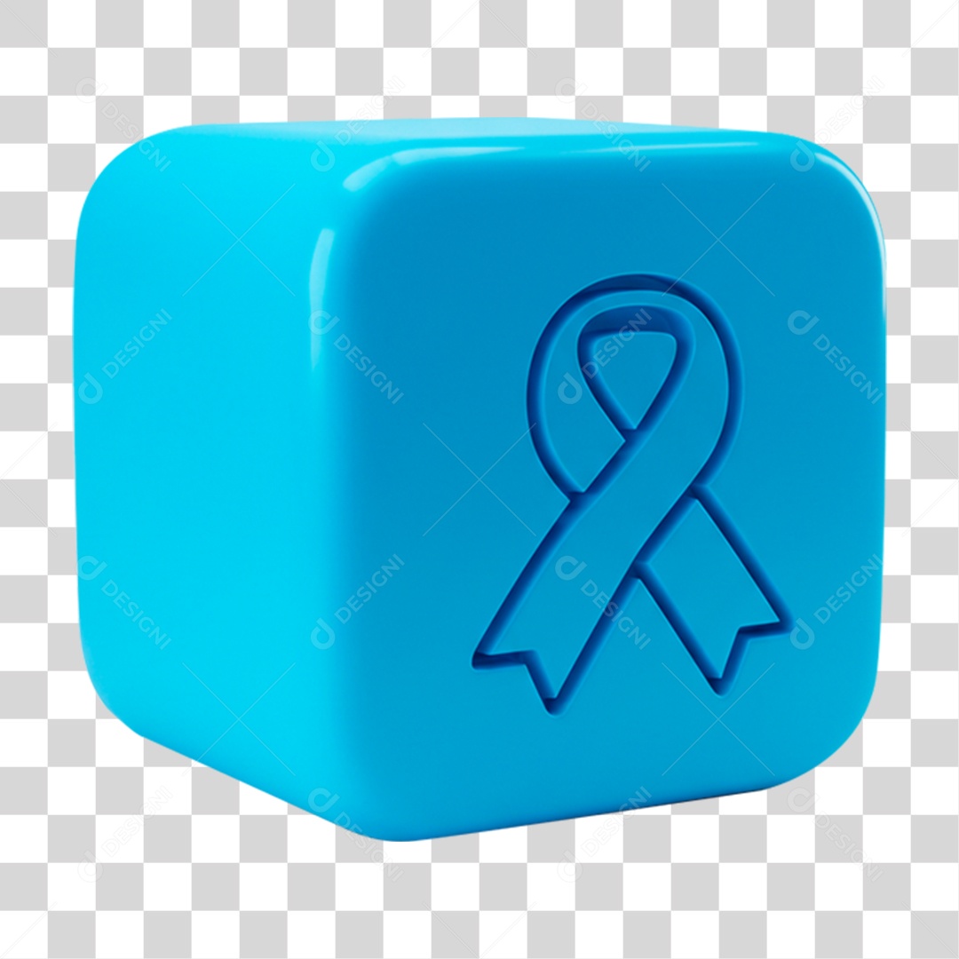 Ícone 3D Laço Azul PNG Transparente