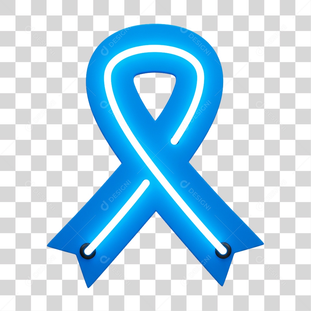 Laço Azul Novembro Azul PNG Transparente