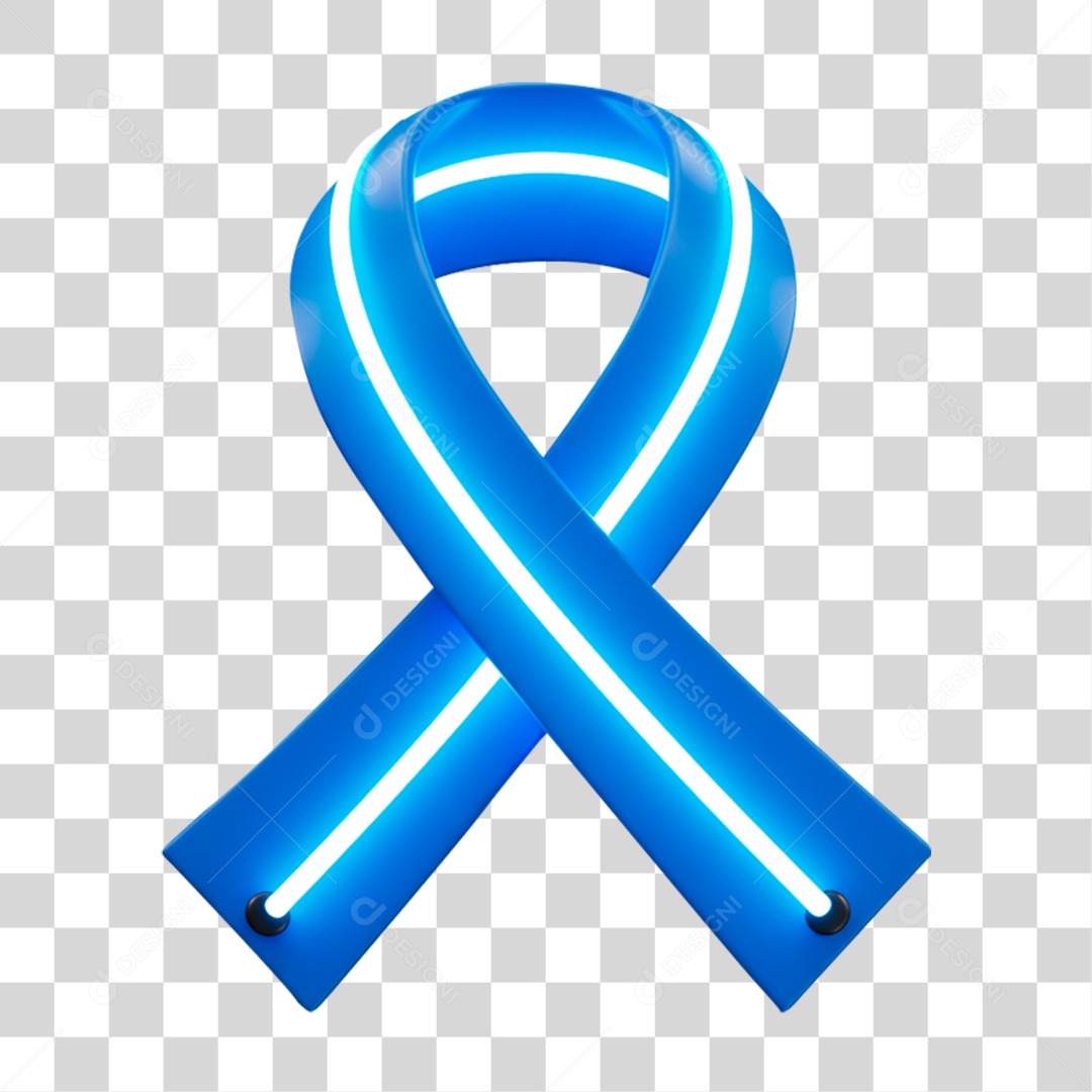 Laço Azul Novembro Azul PNG Transparente