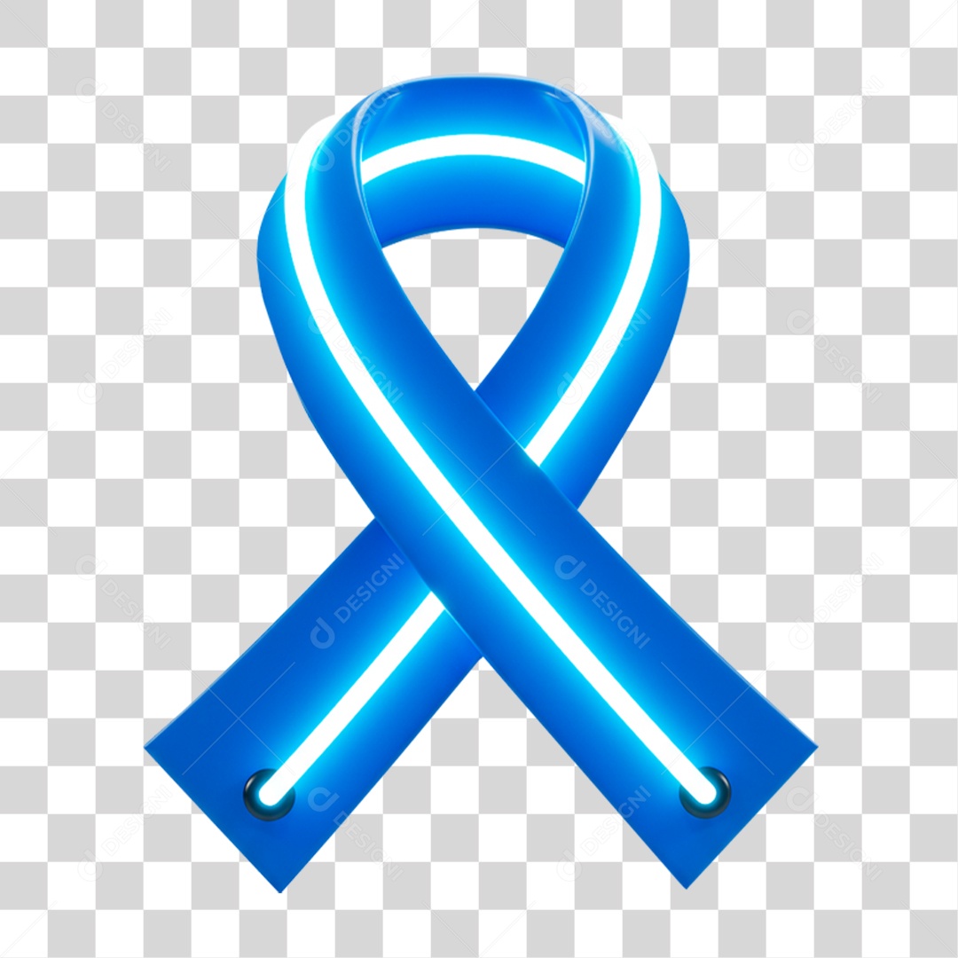 Laço Azul Novembro Azul PNG Transparente