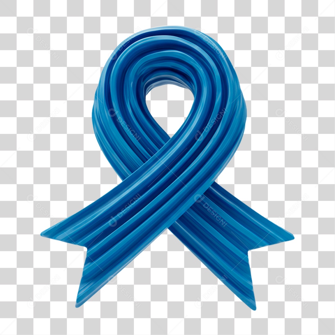 Laço Azul Novembro Azul PNG Transparente