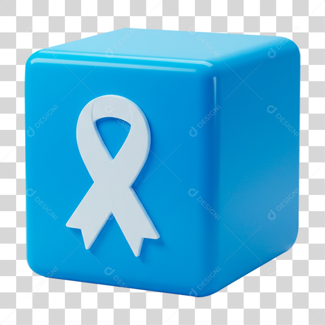 Ícone 3D Laço Azul PNG Transparente